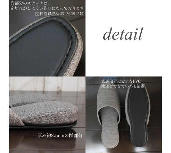 ストロング 生地の様なビニールスリッパ M GRAY 10-5-155-05 1足(ご注文単位1足)【直送品】