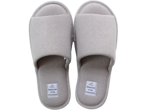 ストロング 洗えるパイルスリッパ 前ひらき L グレー 10-4-835-15 1足(ご注文単位1足)【直送品】