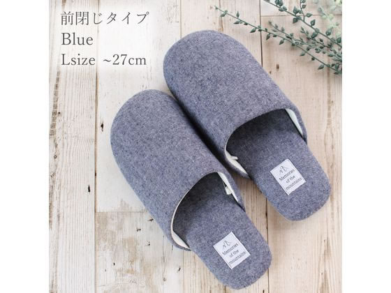 ストロング 洗えるスリッパ 前閉じ L ブルー 10-4-836-12 1足(ご注文単位1足)【直送品】