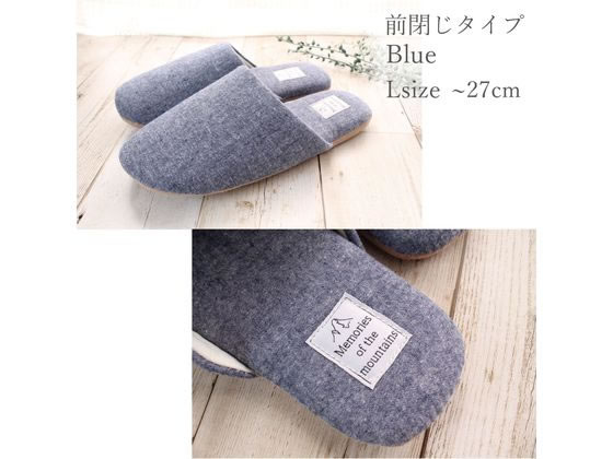 ストロング 洗えるスリッパ 前閉じ L ブルー 10-4-836-12 1足(ご注文単位1足)【直送品】
