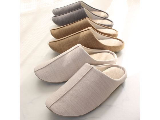 ストロング 洗えるスリッパ リネンライク Gray L 10-4-430-95 1足(ご注文単位1足)【直送品】