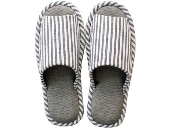 ストロング 抗菌竹炭繊維スリッパ LLsize GY 10-4-826-09 1足(ご注文単位1足)【直送品】