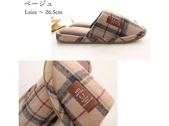 ストロング 秋冬スリッパ DEER ANTLER L ベージュ 62-4-834-06 1足(ご注文単位1足)【直送品】