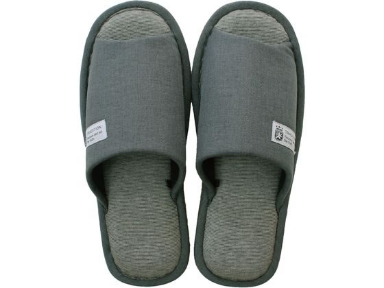 ストロング 抗菌 スリッパ 竹炭繊維 Lサイズ グレー 60-4-815-05 1足(ご注文単位1足)【直送品】