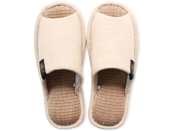 ストロング 麻混インソールスリッパ Mサイズ ベージュ 59-4-101-09 1足(ご注文単位1足)【直送品】