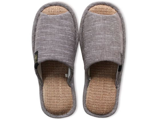 ストロング 麻混インソールスリッパ Mサイズ グレー 59-4-101-06 1足(ご注文単位1足)【直送品】