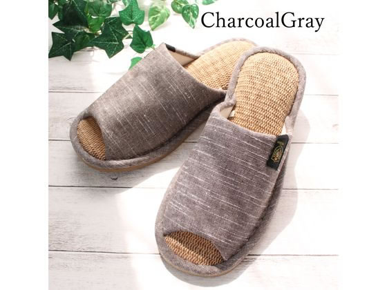 ストロング 麻混インソールスリッパ Lサイズ グレー 59-4-821-06 1足(ご注文単位1足)【直送品】