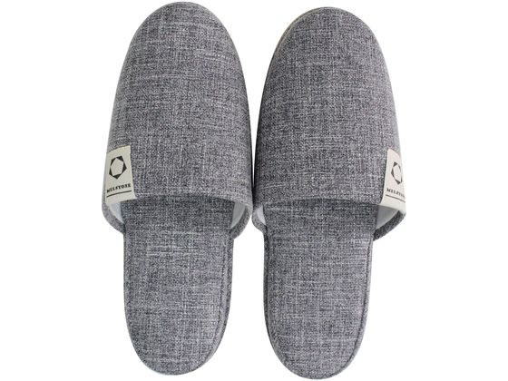 ストロング 来客用スリッパ ロゴ付き Lサイズ グレー 71-1-802-05 1足(ご注文単位1足)【直送品】