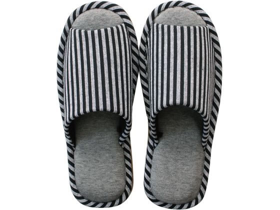 ストロング 抗菌竹炭繊維スリッパ Lsize BK 10-4-825-60-08 1足(ご注文単位1足)【直送品】