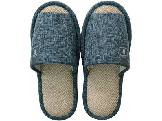 ストロング 綿麻インソール スリッパ Lサイズ ブルー 71-4-812-02 1足(ご注文単位1足)【直送品】