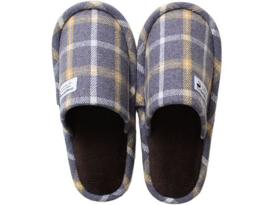 ストロング moon&stone チェックスリッパ M ブルー 62-4-011-02 1足(ご注文単位1足)【直送品】