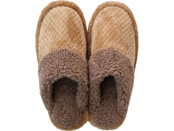 ストロング もこもこ パインボア スリッパ M キャメル 62-3-027-06 1足(ご注文単位1足)【直送品】