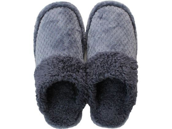 ストロング もこもこ パインボア スリッパ L グレー 62-3-138-05 1足(ご注文単位1足)【直送品】