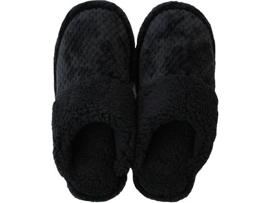 ストロング もこもこ パインボア スリッパ L ブラック 62-3-138-08 1足(ご注文単位1足)【直送品】