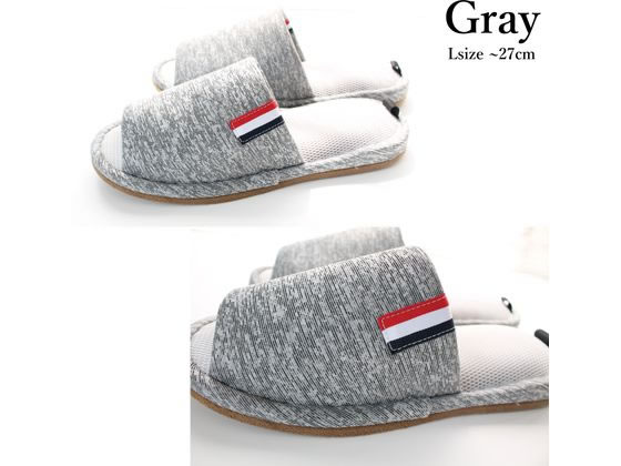 ストロング アスレジャースリッパ Lサイズ グレー 1足(ご注文単位1足)【直送品】