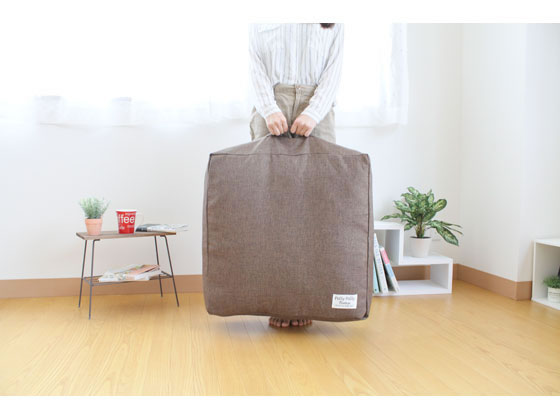 かけ布団がクッションになる ふとん収納袋 ブラウン 1個(ご注文単位1個)【直送品】