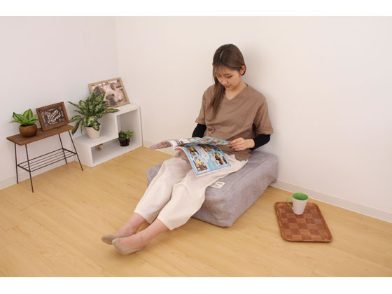 かけ布団がクッションになる ふとん収納袋 グレー 1個(ご注文単位1個)【直送品】