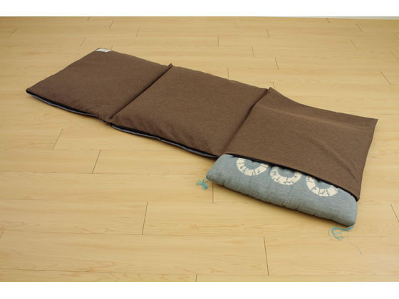 座布団がごろ寝クッションになる ざぶとん 収納袋 ブラウン 1個(ご注文単位1個)【直送品】