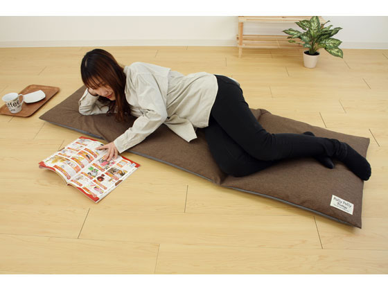 座布団がごろ寝クッションになる ざぶとん 収納袋 ブラウン 1個(ご注文単位1個)【直送品】