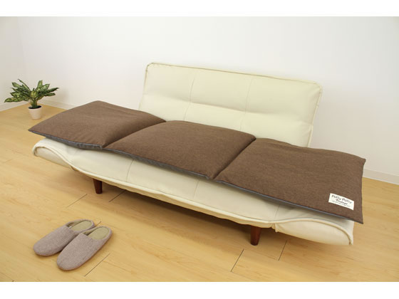 座布団がごろ寝クッションになる ざぶとん 収納袋 ブラウン 1個(ご注文単位1個)【直送品】