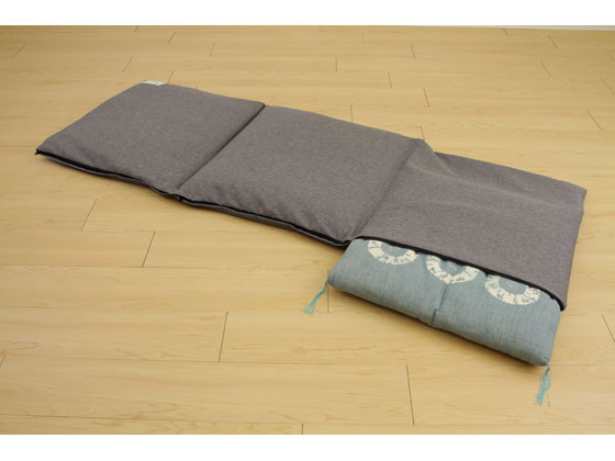 座布団がごろ寝クッションになる ざぶとん 収納袋 グレー 1個(ご注文単位1個)【直送品】