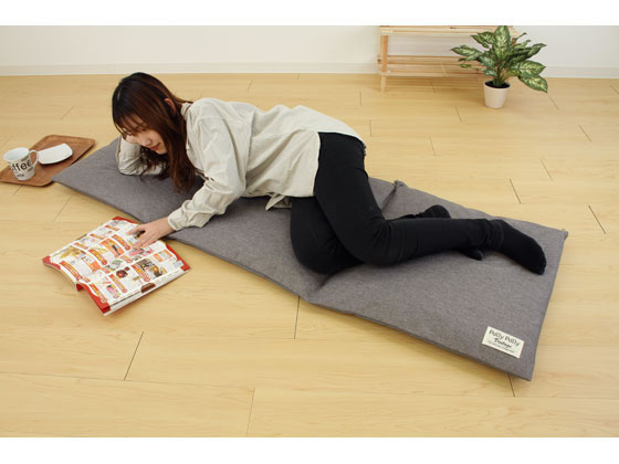 座布団がごろ寝クッションになる ざぶとん 収納袋 グレー 1個(ご注文単位1個)【直送品】