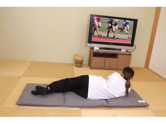 座布団がごろ寝クッションになる ざぶとん 収納袋 グレー 1個(ご注文単位1個)【直送品】