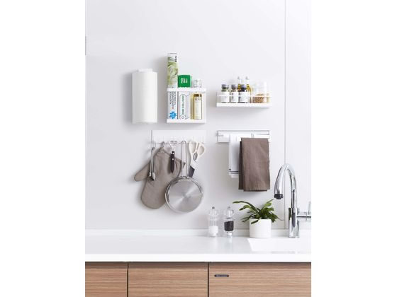 山崎実業 マグネットラップホルダー プレート ホワイト 2438 1個(ご注文単位1個)【直送品】