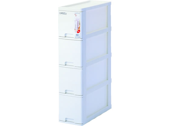 サンコープラスチック バンテストッカー 4段スリム収納 182×450×799 1個(ご注文単位1個)【直送品】