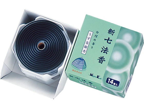 日本香堂 新七法香 白檀の香り 14巻入 26001 1箱(ご注文単位1箱)【直送品】