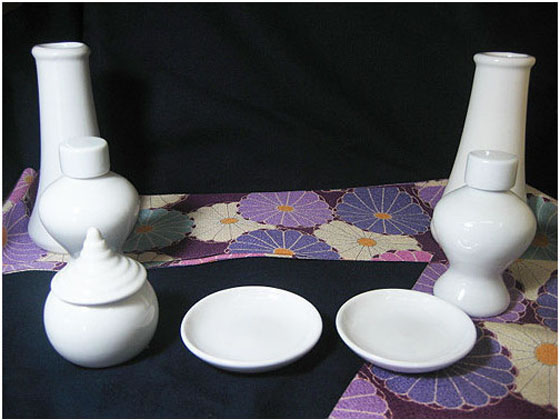 静岡木工 神棚用 神具 神具セット 小(7点セット) 1セット（ご注文単位1セット)【直送品】