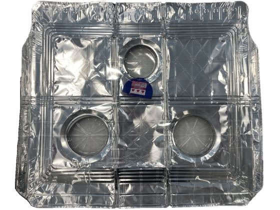 東洋アルミ システムガスマット一体型 26～30cm兼用 ネオブラック 3枚 1パック（ご注文単位1パック)【直送品】