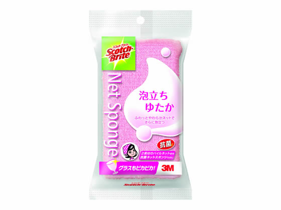 3M スコッチブライト 泡立ちゆたか ネットスポンジピンク WNT-77KP 1個（ご注文単位1個)【直送品】