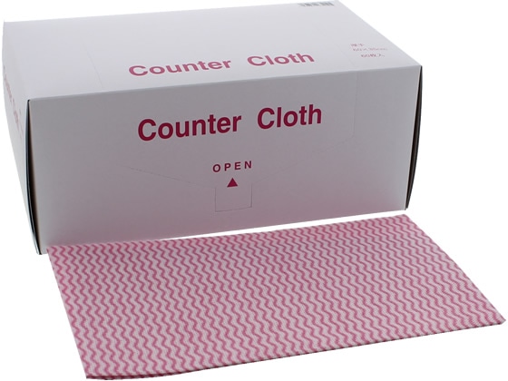 KCC カウンタークロス 厚手 35×60cm ピンク 60枚 1箱(ご注文単位1箱)【直送品】