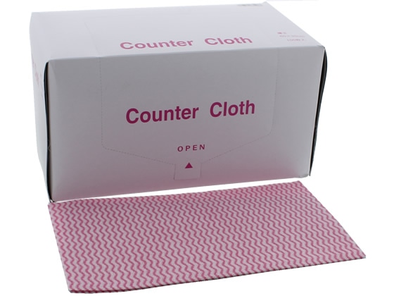 KCC カウンタークロス 薄手 35×60cm ピンク 100枚 1箱（ご注文単位1箱)【直送品】