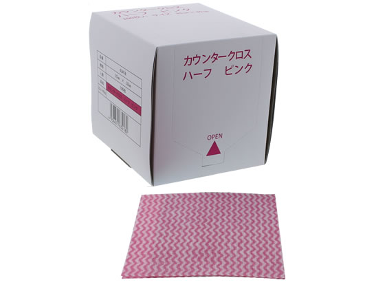 KCC カウンタークロス ハーフサイズ 35×30cm ピンク 100枚 1箱（ご注文単位1箱)【直送品】