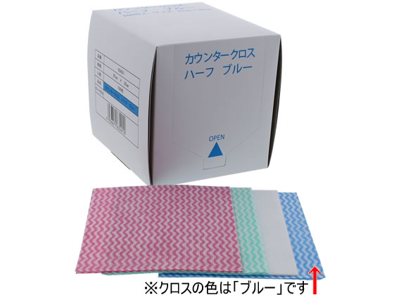 KCC カウンタークロス ハーフサイズ 35×30cm ブルー 100枚 1箱(ご注文単位1箱)【直送品】
