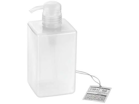エコー金属 PET ポンプボトル 600ml 角型 (シアーホワイト) 1個（ご注文単位1個)【直送品】