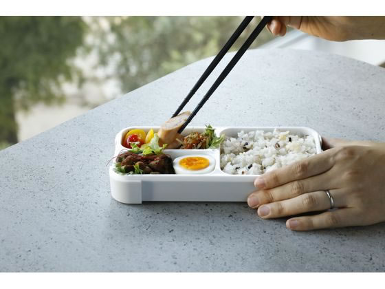 シービージャパン 薄型弁当箱 抗菌フードマン 400 ライトグレー 1個（ご注文単位1個)【直送品】