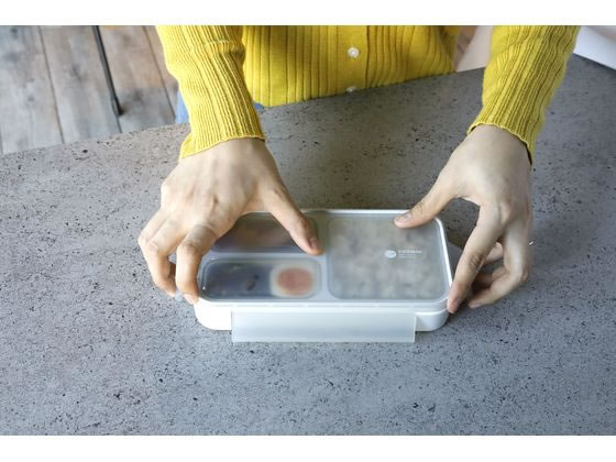 シービージャパン 薄型弁当箱 抗菌フードマン 400 ライトグレー 1個（ご注文単位1個)【直送品】