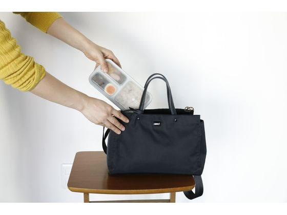 シービージャパン 薄型弁当箱 抗菌フードマン 400 ライトグレー 1個（ご注文単位1個)【直送品】