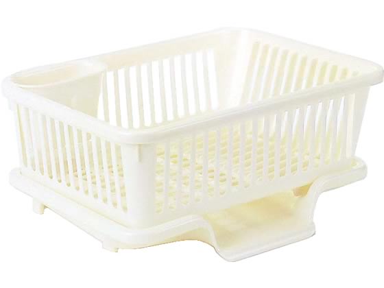 サンコープラスチック 皿立て水切りかご流 タテ型 パールホワイト NO.1 1個(ご注文単位1個)【直送品】