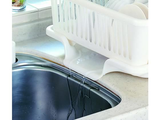 サンコープラスチック 皿立て水切りかご流 タテ型 パールホワイト NO.1 1個(ご注文単位1個)【直送品】