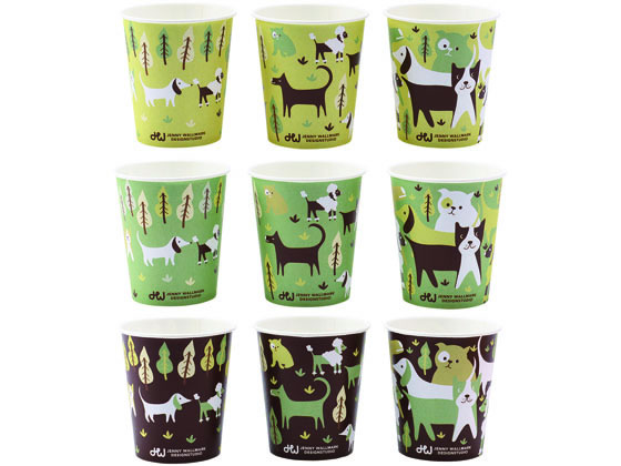 サンナップ JWドッグペーパーカップ 205ml 50個入 C2050JWD 1パック(ご注文単位1パック)【直送品】