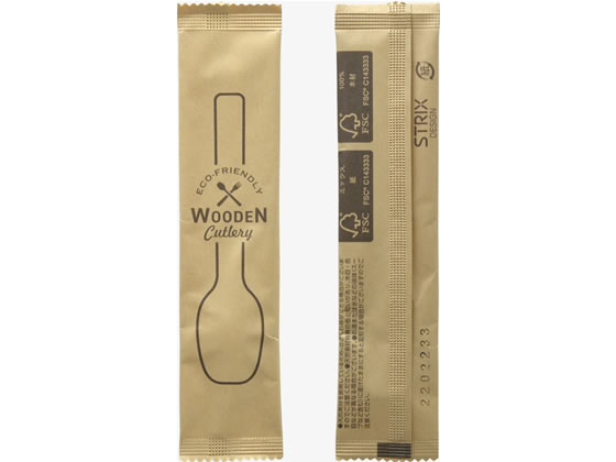 ストリックスデザイン 木製デザートスプーン110mm 100本 SD-934 1袋(ご注文単位1袋)【直送品】