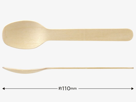 ストリックスデザイン 木製デザートスプーン110mm 100本 SD-934 1袋(ご注文単位1袋)【直送品】