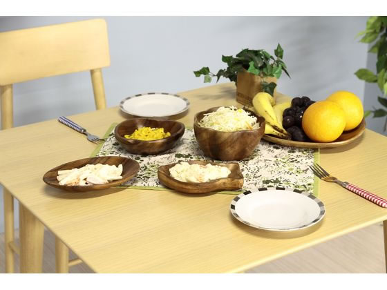 不二貿易 アカシア エッグ型トレイ WD-8017 1個(ご注文単位1個)【直送品】