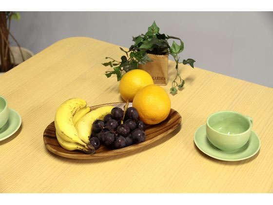 不二貿易 アカシア エッグ型トレイA WD-5016 1個(ご注文単位1個)【直送品】