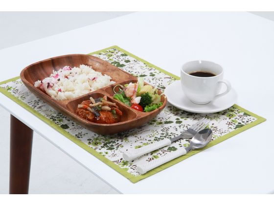 不二貿易 アカシア レクタングルトレイ L 仕切付 PH-65307 1個(ご注文単位1個)【直送品】