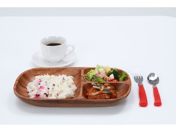 不二貿易 アカシア レクタングルトレイ L 仕切付 PH-65307 1個(ご注文単位1個)【直送品】